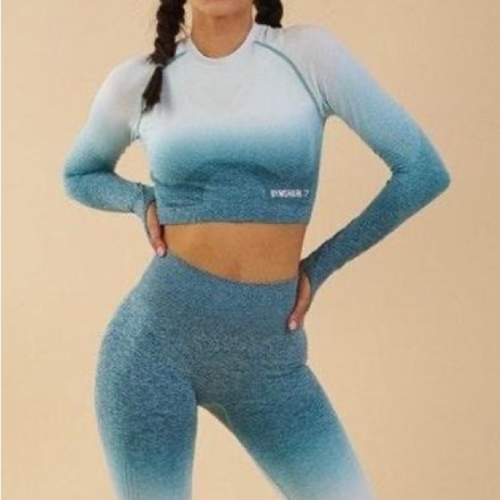 Gymshark Ombré Seamless SET Leggings And Top with thumb holes